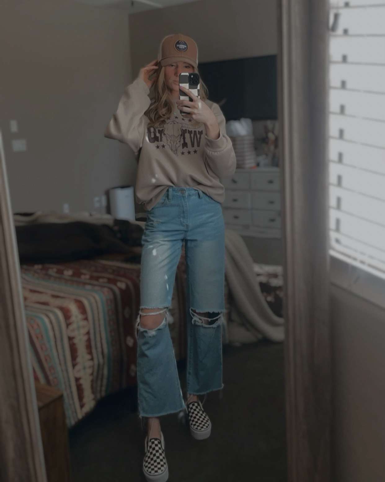 Casual western outfit inspo🫶🏼 
Exact pants & shoes linked! I could not find the exact sweater but linked a similar (& in my opinion cuter!) one🥰 

#LTKStyleTip #LTKFindsUnder50 #LTKFindsUnder100