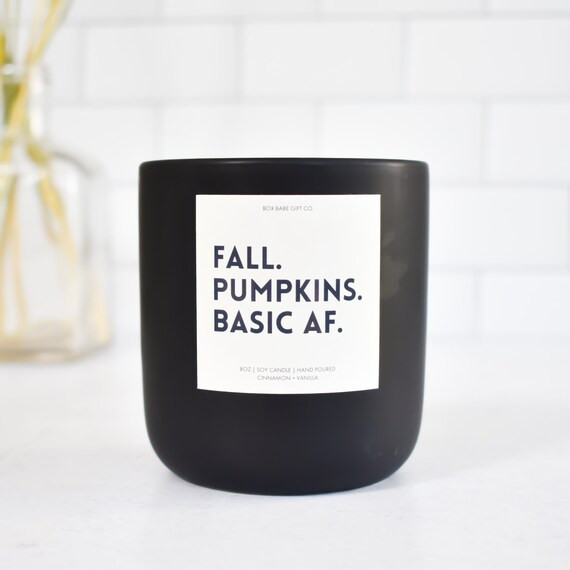 Read the full title
    Fall Pumpkins Basic AF, Fall Candle, Non Toxic Candle, Fall Gift, Cinnamo... | Etsy (US)
