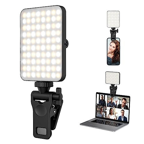Rechargeable Selfie Light & Phone Light Clip for iPhone - Phone LED Light with Adjustable Brightness, Perfect for Selfies, Makeup, TikTok, Live Streaming & Video Conferencing Black | Amazon (US)
