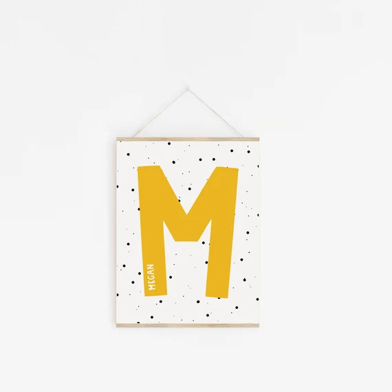 Personalized Name Printable Custom Spotty Nursery Initial - Etsy | Etsy (US)