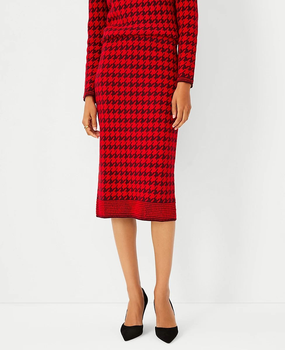 Houndstooth Sweater Pencil Skirt | Ann Taylor (US)