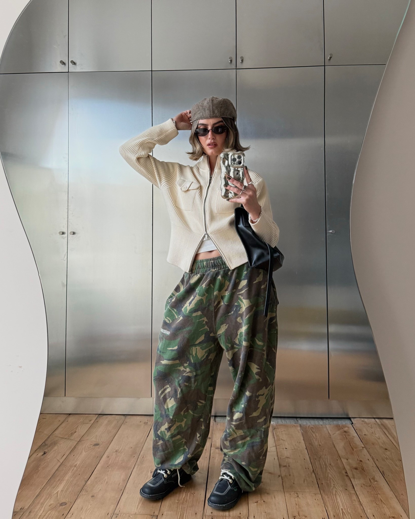 Camouflage, wide leg joggers, funnel neck, cardigan, zip cardigan, kickers 

#LTKuk #LTKspring