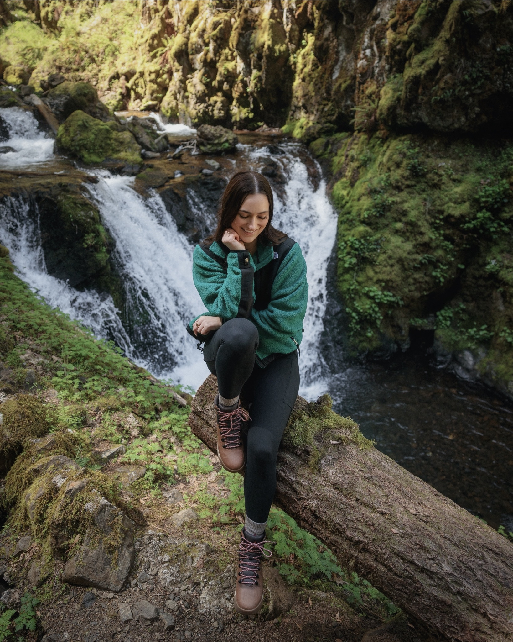 When one of my favorite Oregon waterfalls was packed, we decided to pivot and find the nearest one I hadn’t been to yet…which led us here 🌿💚✨
Not what we planned, but definitely not mad about it! 
Funny how a small change in plans can take you somewhere you might’ve missed otherwise 🥹

North Face jacket is size XS, and I love the cropped version as I’m short (5’2”), it’s perfect! I didn’t see the green color available to link, but they have so many fun colors!

Leggings are The Pinnacle Outfitters (you can find them on IG, @thepinnacleoutfitters). I get size small in their leggings - DC: AMANDA10 



#LTKActive #LTKPetite #LTKTravel