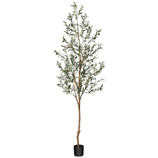 OAKRED Artificial Olive Tree, 7FT Tall Fake Silk Plants with Natural Wood Trunk Faux Potted Tree ... | Walmart (US)