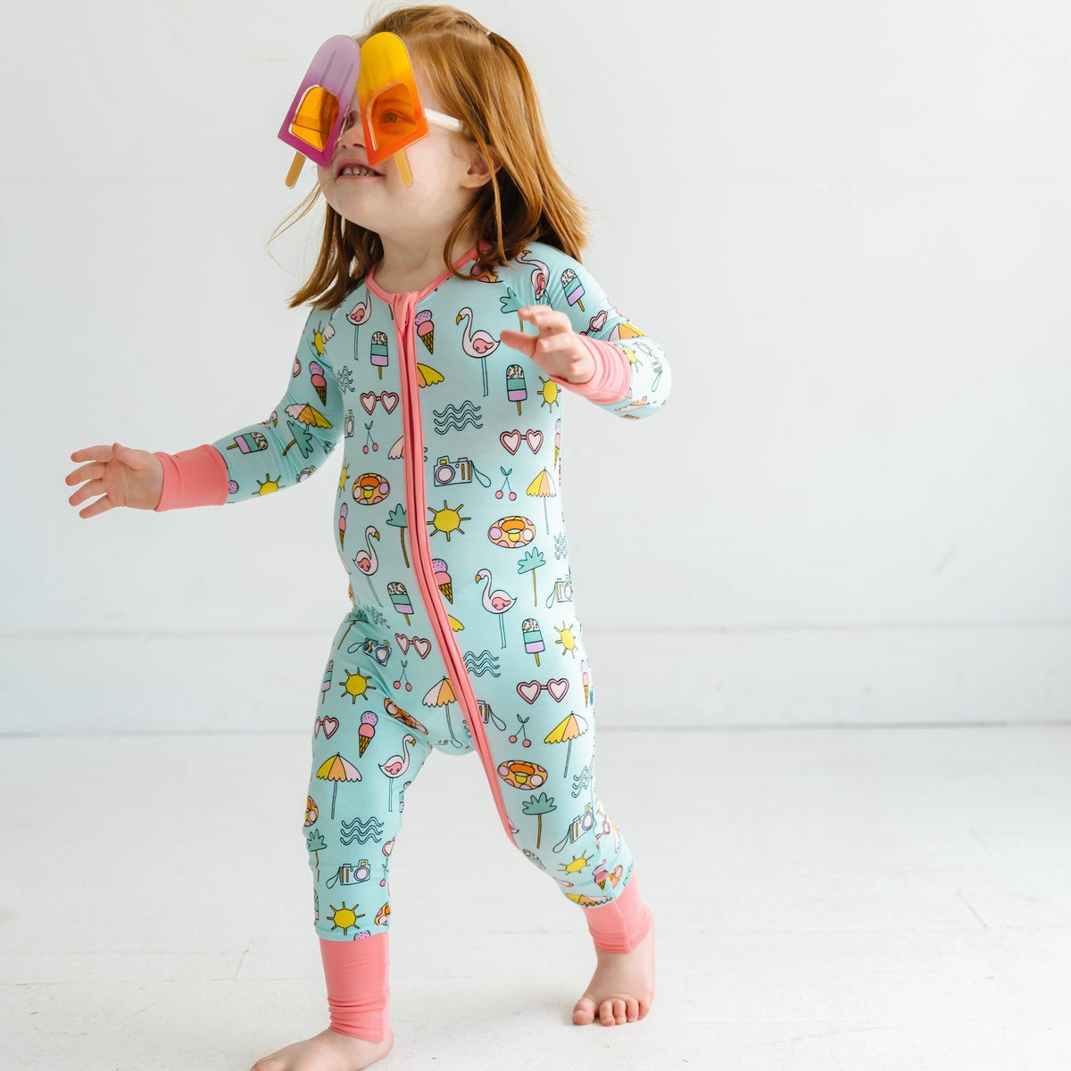 Pool Party Bamboo Viscose Zippy | Little Sleepies