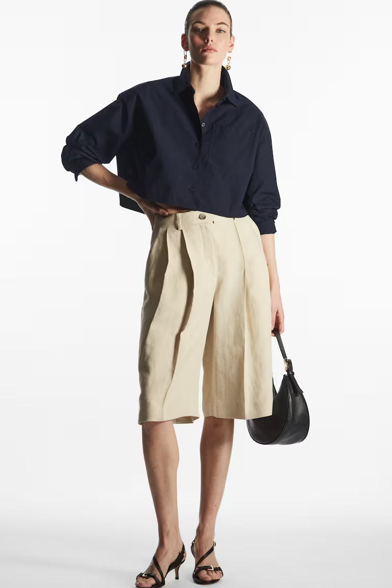 TAILORED LINEN-BLEND BERMUDA SHORTS | COS (AU)