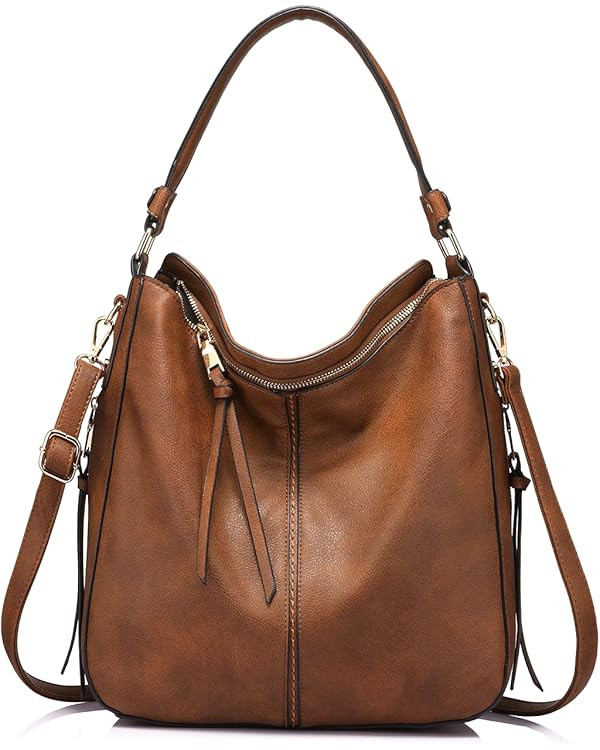 Realer Hobo Crossbody Bags for Women Designer Faux Leather Hobo Handbags Retro Large Size Shoulde... | Amazon (US)