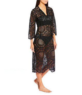 Antonio Melani x Style by Simkins Rhodes Long Sleeved Lace Dress Swim Cover-Up | Dillard's | Dillard's