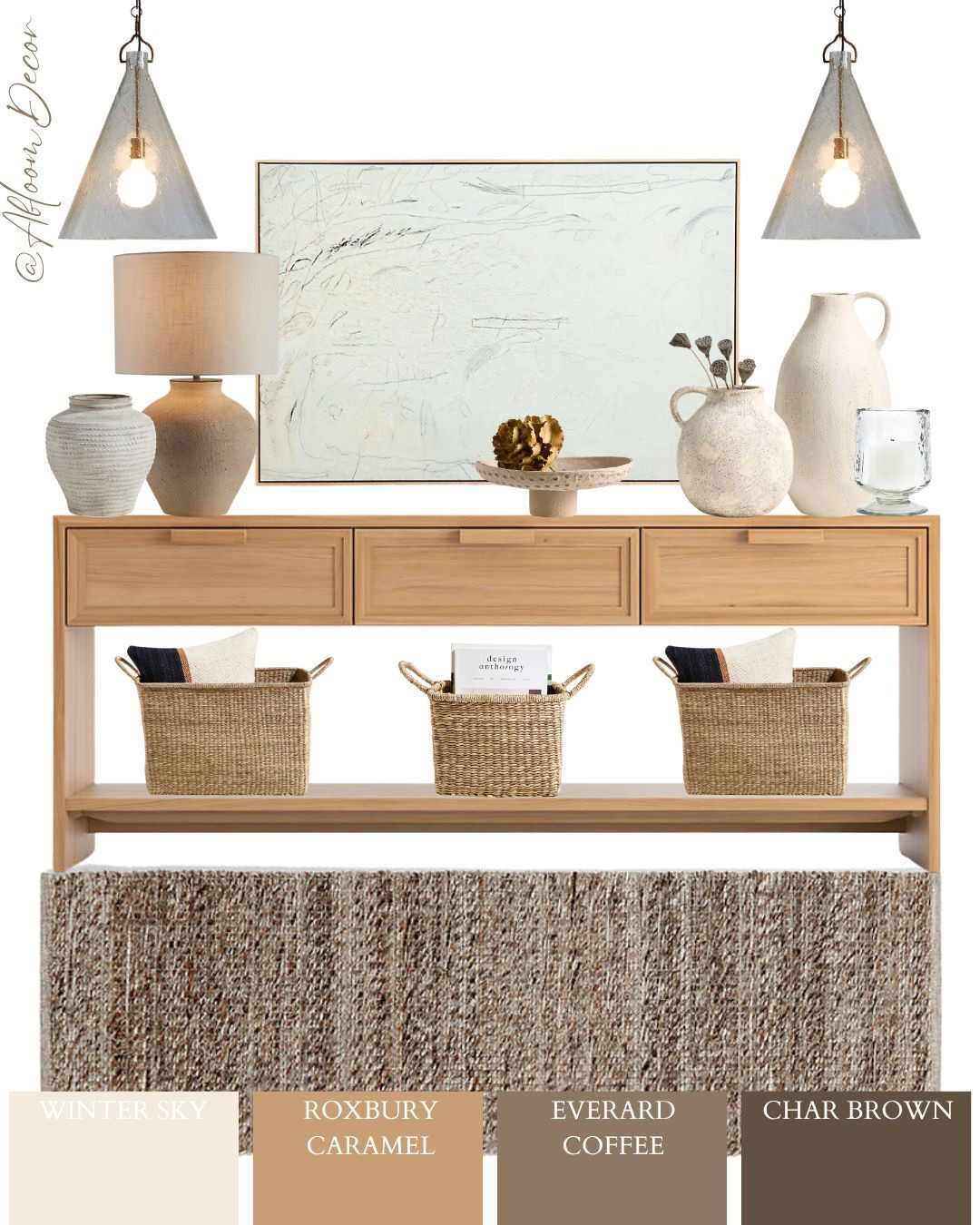 A cozy entryway with warm wood, soft lighting, and natural textures that make coming home feel extra inviting.

#LTKHome #LTKStyleTip