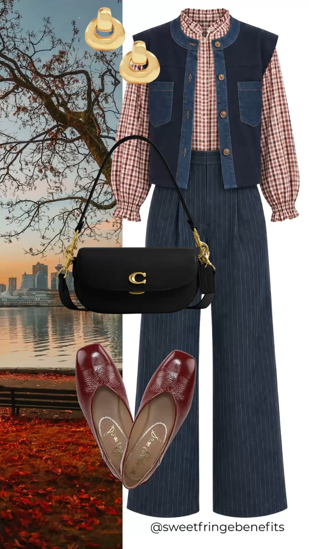 Gotta say, I really like the mix of the gingham shirt with this denim vest and pinstripe pants. It’s a little unexpected, but somehow all those pieces just work together.

#LTKgrwm #LTKdayinmylife #LTKootd