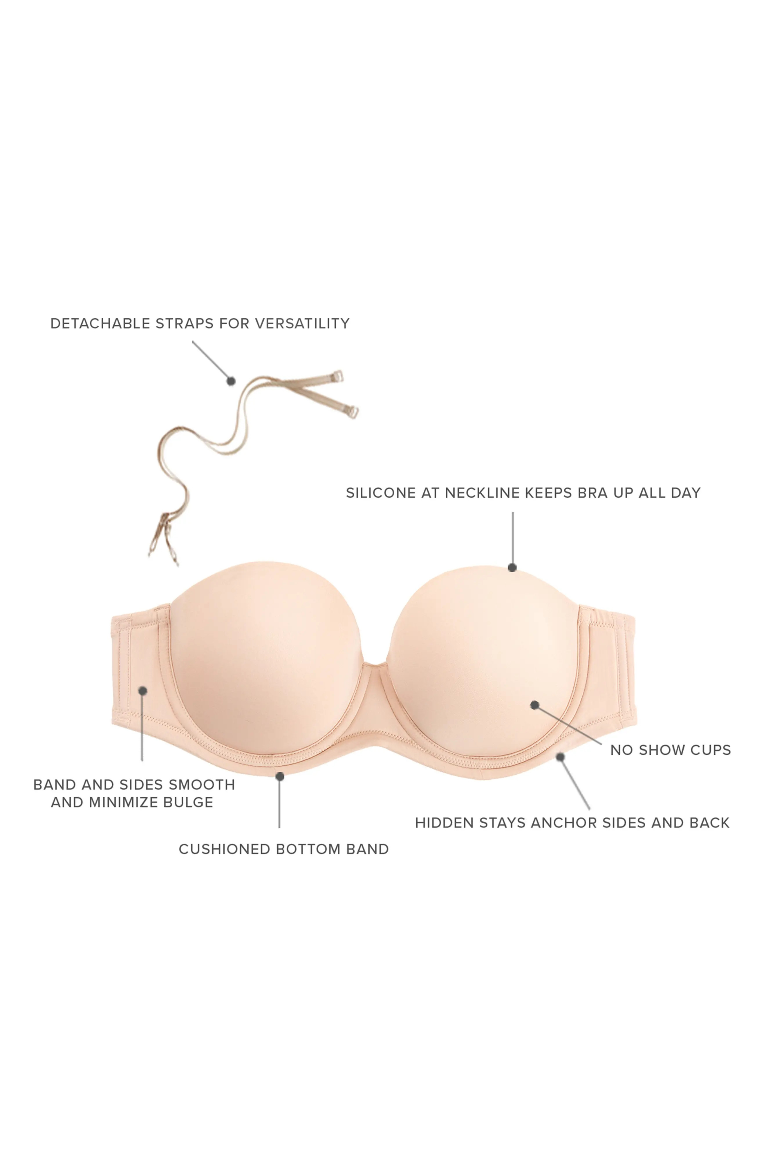 Wacoal Red Carpet Convertible Strapless Bra in Black at Nordstrom, Size 40Dd | Nordstrom