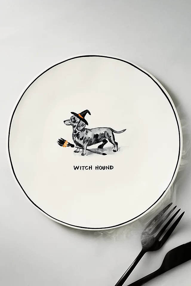 Molly Hatch Stoneware Halloween Dog Dessert Plate | Anthropologie (US)
