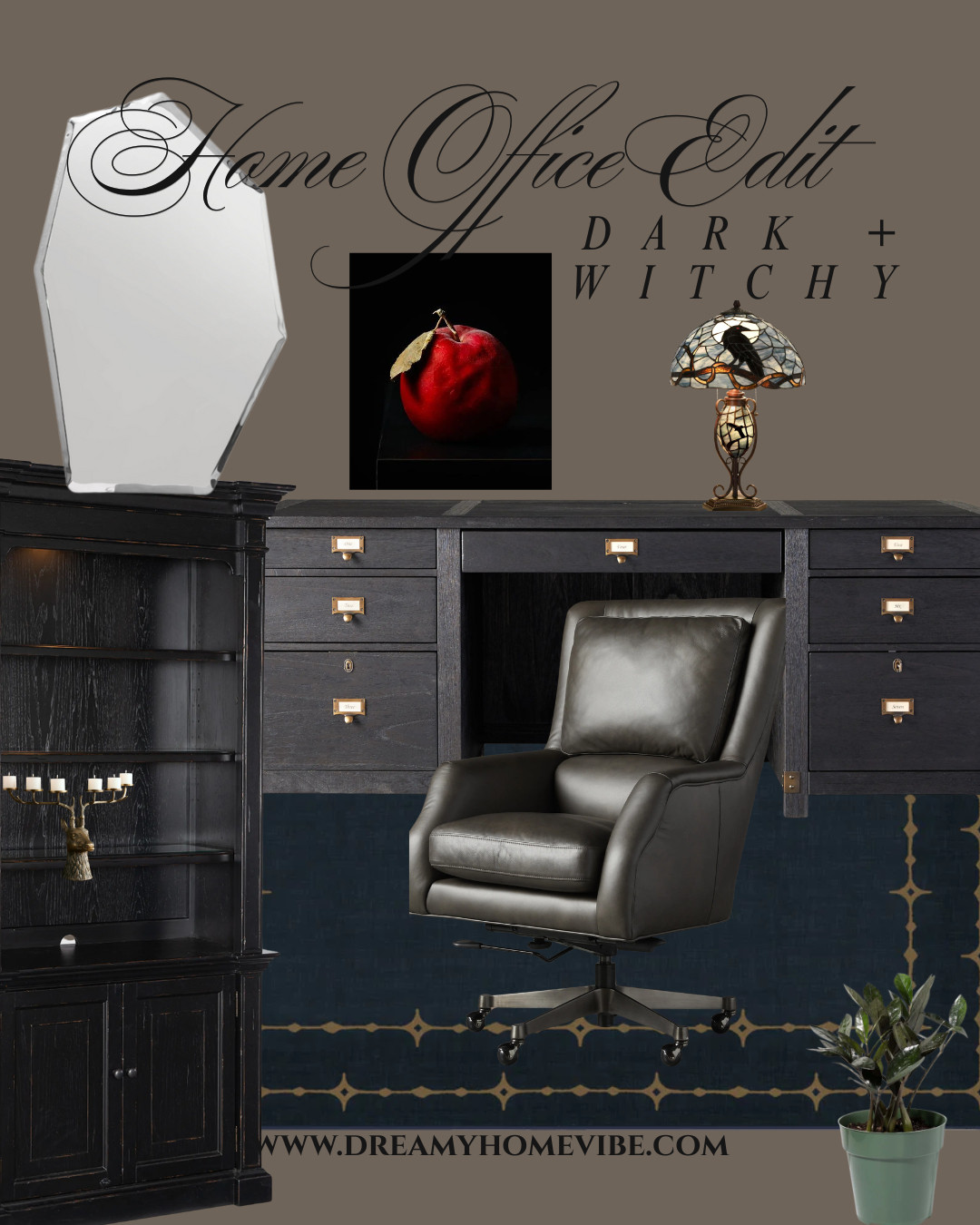 This dark + witchy home office edit was curated to feel powerful, timeless, and functional. Every piece is linked—tap through to shop the full edit.
#HomeOfficeStyle #MoodyInteriors #GothDecor 

 #LTKHome