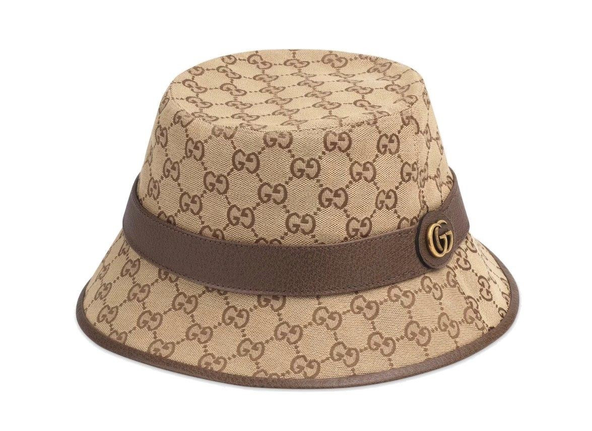 NEW GUCCI BEIGE BROWN GG CANVAS LOGO FEDORA BUCKET HAT 58/M | eBay | eBay US