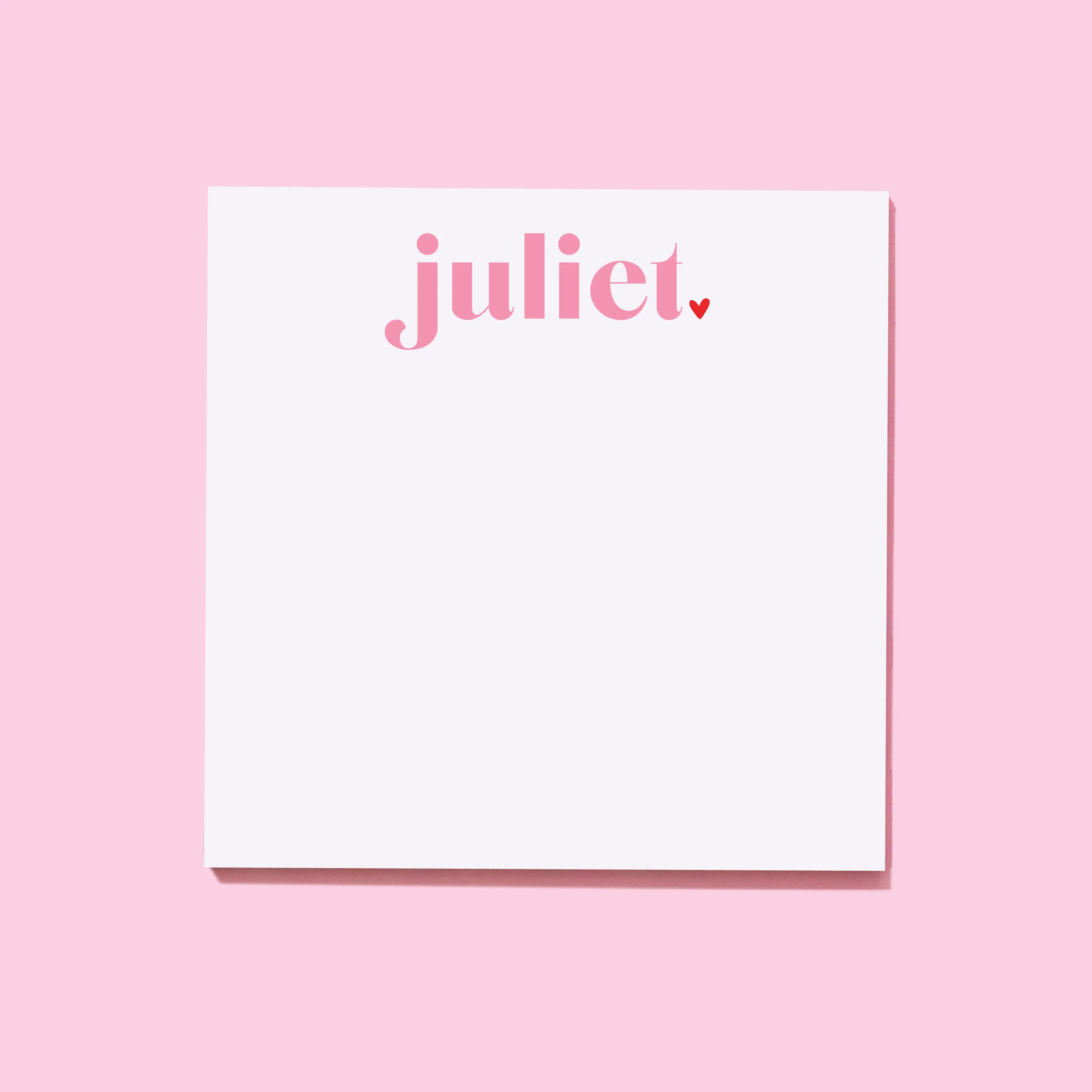 Valentine's Day Cheerful Heart First Name Personalized Notepad | Joy Creative Shop
