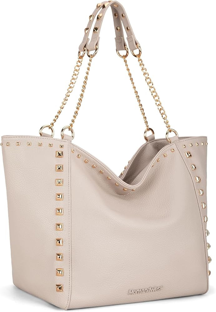 Large Tote Bag for Women Oversized Shoulder Purses with Chain Handbags | Amazon (US)