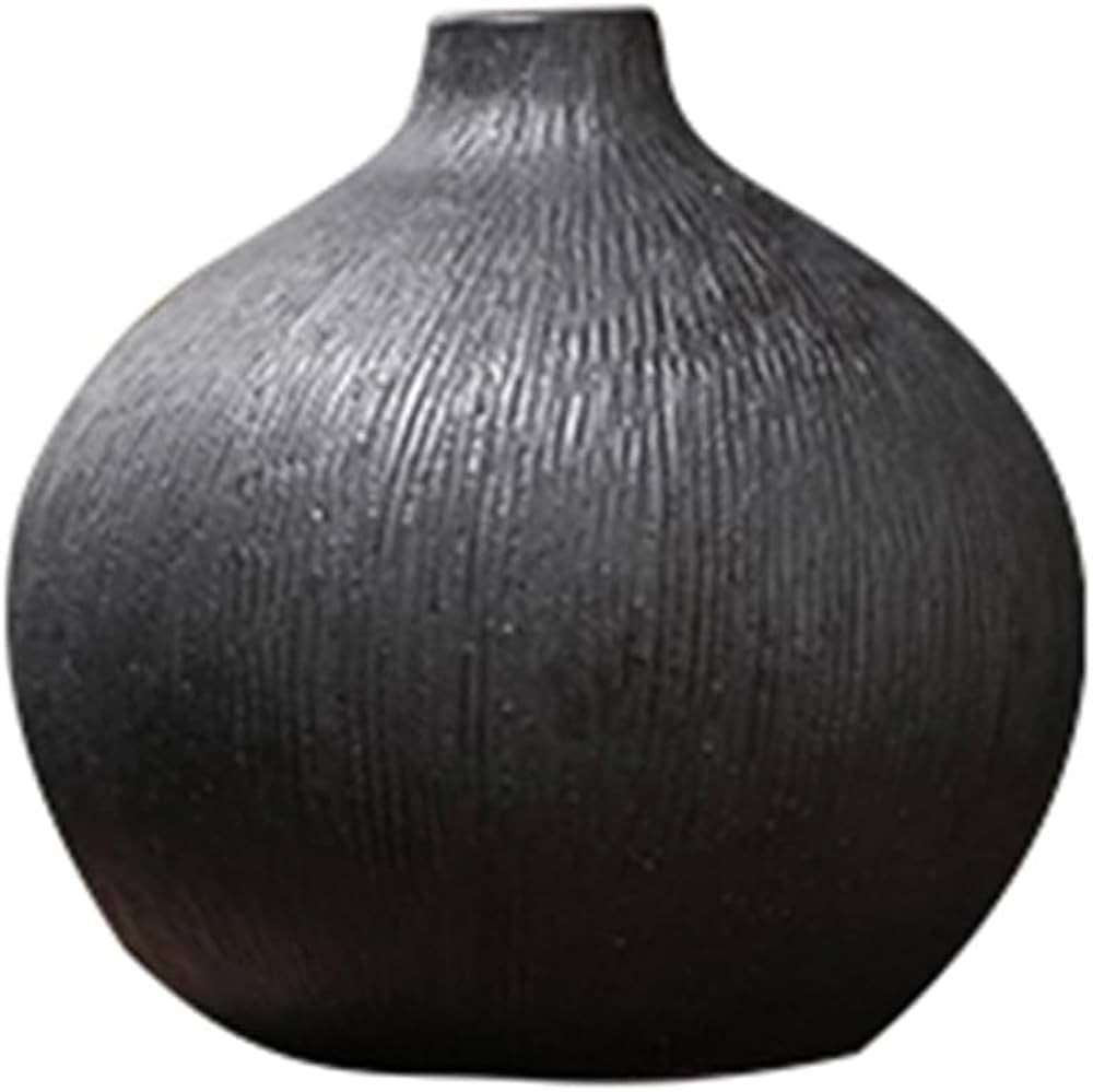 Small Black Vase, Flower Vase Set of 2, Japanese Style Ceramic Vase Narrow Calibre Vase for Flowe... | Amazon (US)