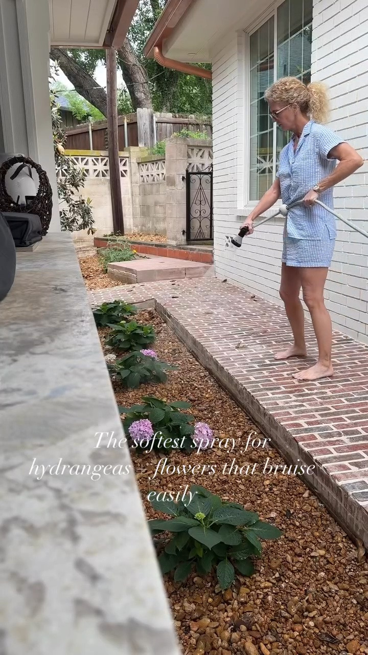 Our retractable hose at the Hill House has truly been one of those everyday upgrades that makes such a difference. Easy pull-out, smooth retracting, and the spray nozzle is gentle enough for flowers but still powerful enough for watering all the garden beds and porch plants. We use the 100 ft version and love it for reaching all the way down to our secret garden area