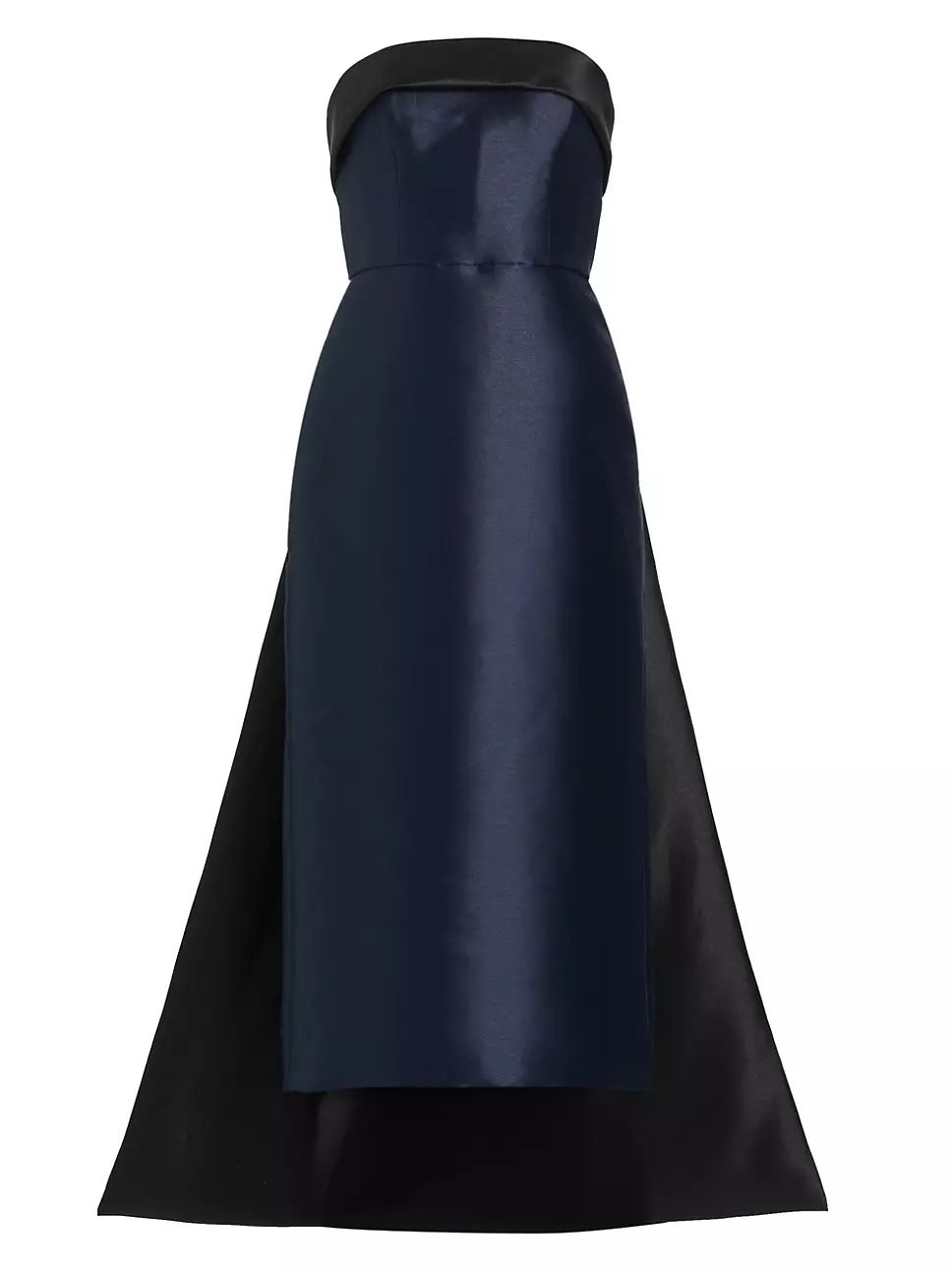 Mikado Satin Strapless Tea-Length Dress | Saks Fifth Avenue
