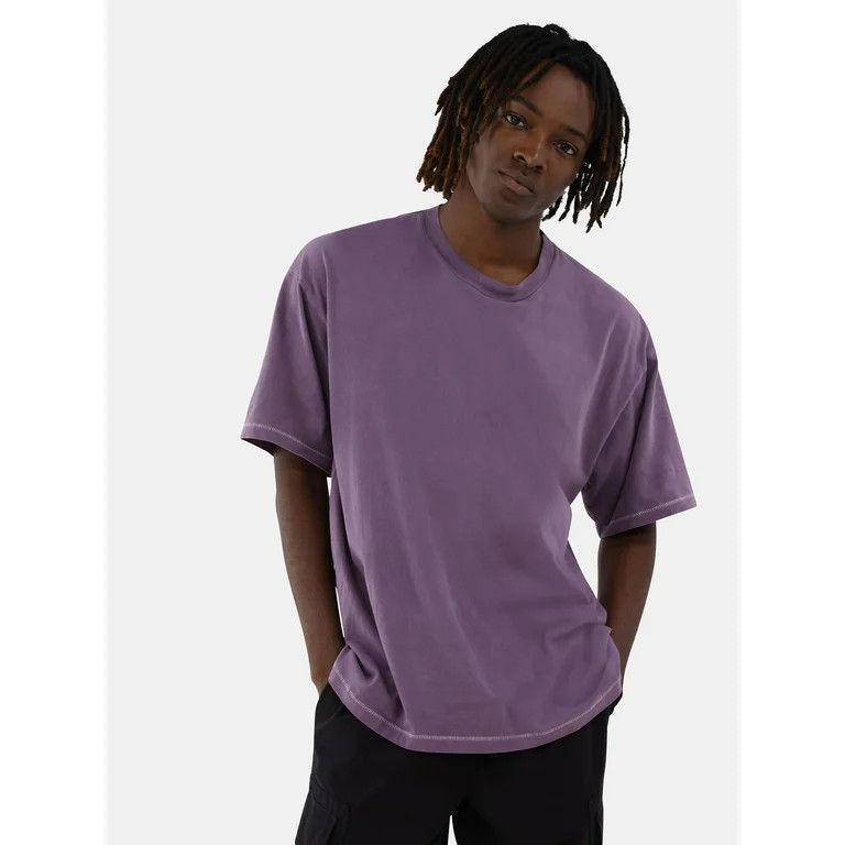 No Boundaries All Gender Cotton Oversize Tee Shirt, Men's Sizes XS-5XL - Walmart.com | Walmart (US)