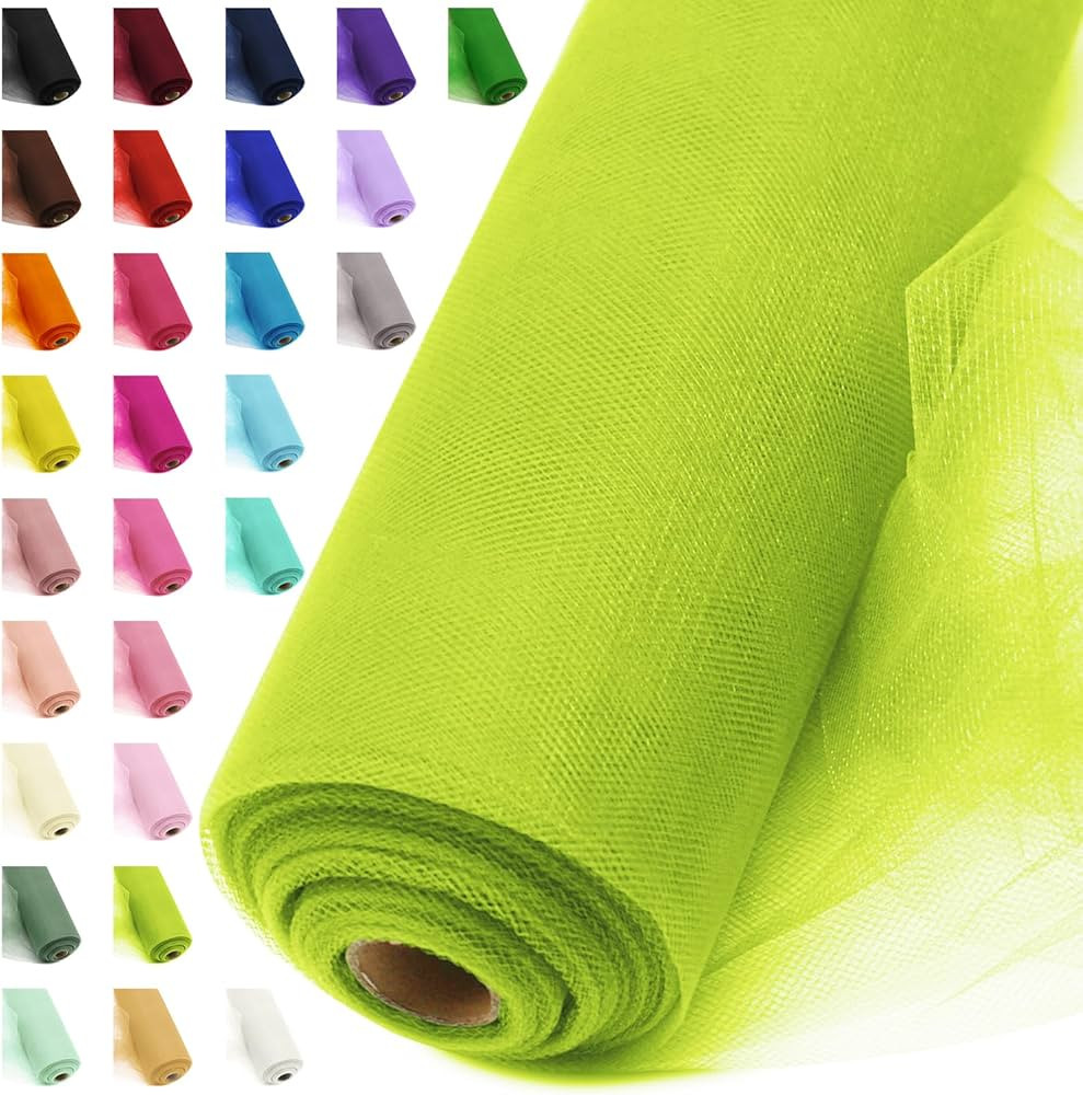 54" by 20 Yards Tulle Fabric Rolls Green Tulle Ribbon Tutu Spool Bolt for DIY Wedding Decoration ... | Amazon (US)