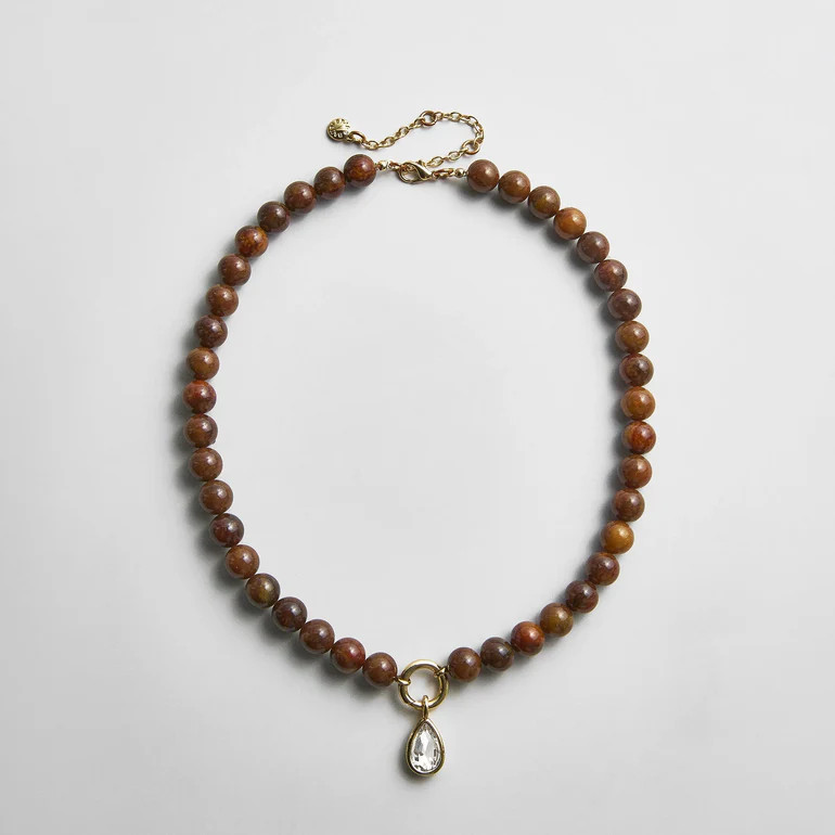 Janette Beaded Ring Necklace - Tiger's Eye | BaubleBar