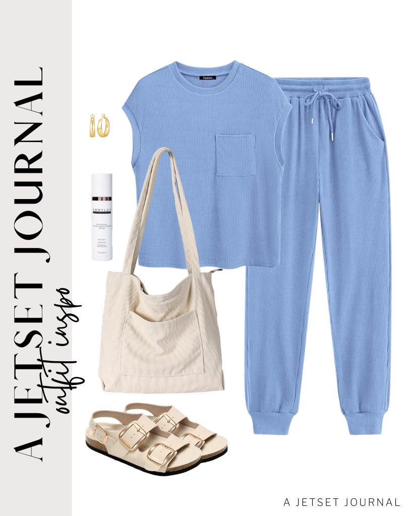 This blue 2-piece tracksuit set is our next outfit. Pair it with Project Cloud’s sandals and grab your corduroy tote bag, and finish off with chic hoop earrings for a stunning look! 

#LTKSeasonal #LTKSaleAlert #LTKTravel

 

 