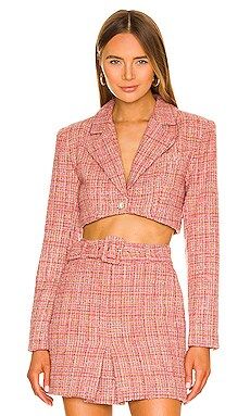 Lovers and Friends Amira Cropped Blazer in Pink Multi from Revolve.com | Revolve Clothing (Global)