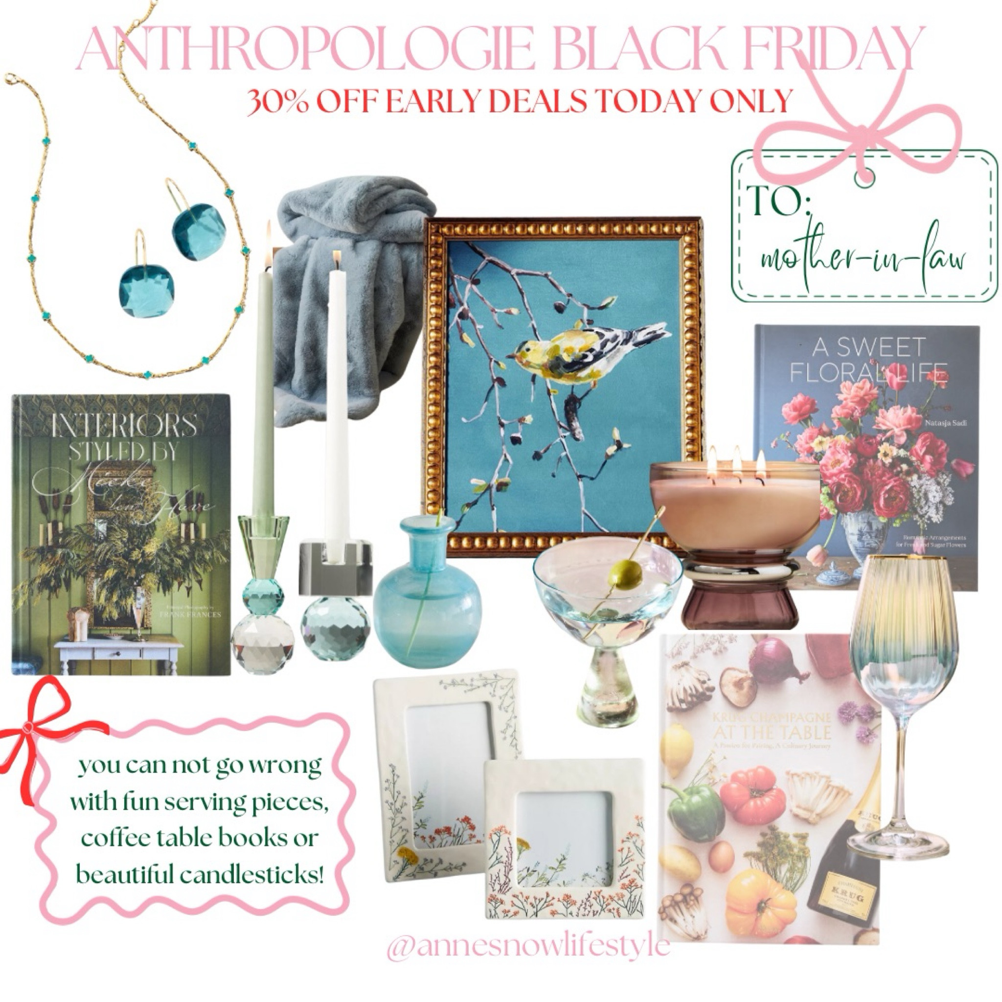 anthropologie 30% off •
gifts for you MIL/
gifts for mom! 