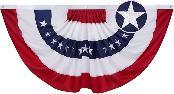 Homissor Bunting Flags Outdoor 3x6 Ft American Flag Buntings for Outside USA US Pleated Fan Flag ... | Amazon (US)
