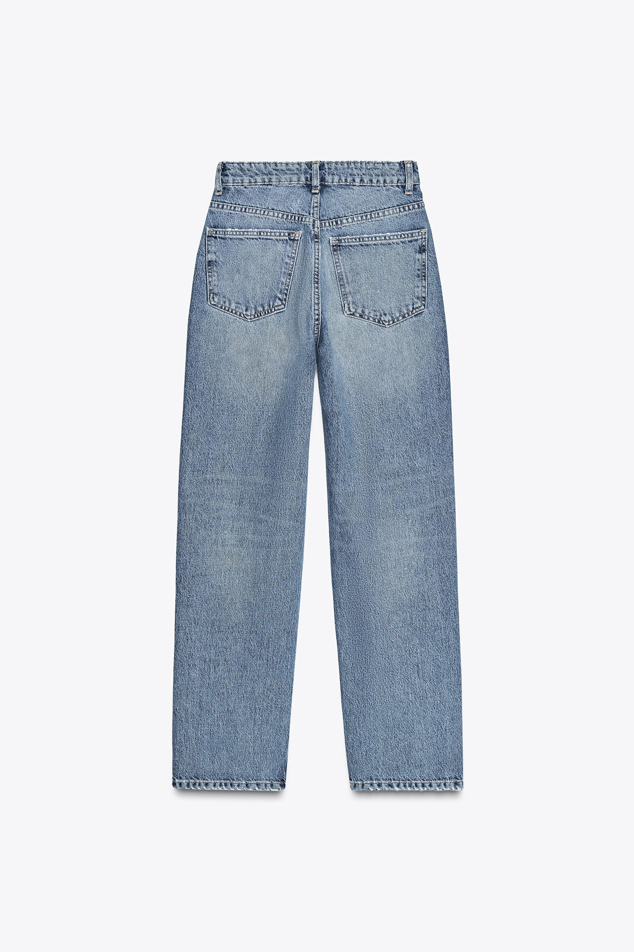 TRF RIPPED HIGH-WAIST MOM FIT JEANS | Zara US