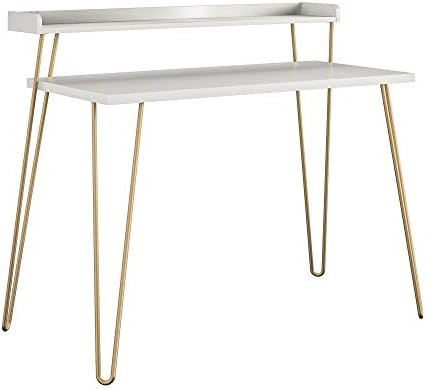 Amazon.com: Ameriwood Home Haven Retro Riser, Desk, White with Gold Legs : Home & Kitchen | Amazon (US)