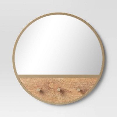Round Wall Mirror with Hooks - Threshold&#8482; | Target