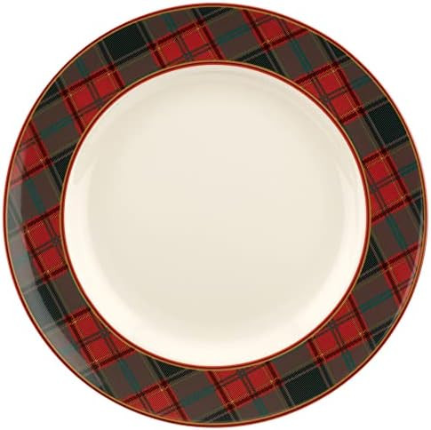 Spode Christmas Tree Tartan Dinner Plate, 10.5-Inch Festive Holiday Tableware, Colorful Christmas... | Amazon (US)