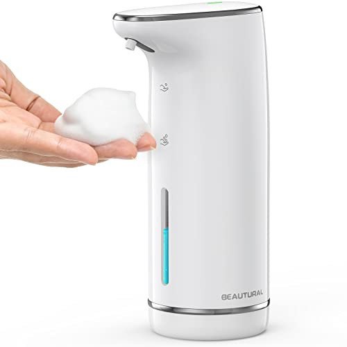 BEAUTURAL Automatic Foaming Soap Dispenser, Touchless Hand Dispenser Rechargeable, Dish Dispenser for Bathroom Countertop, Kitchen and Commercial 10oz/300ml | Amazon (US)