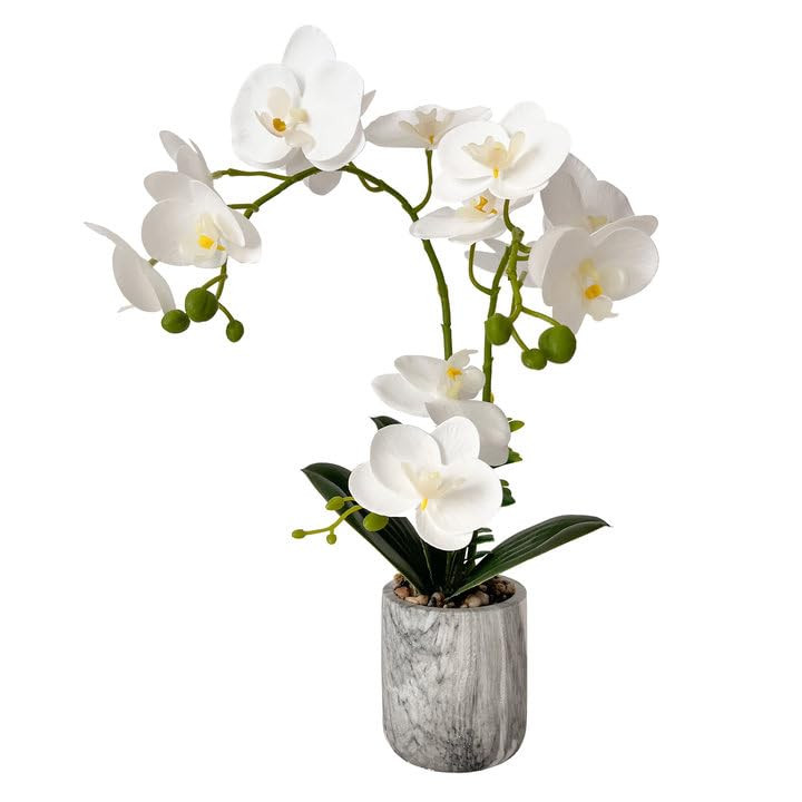 Amazon.com: Wenhuidr White Fake Orchids Flowers in Pot Bendable Faux Orchids Artificial Flowers W... | Amazon (US)