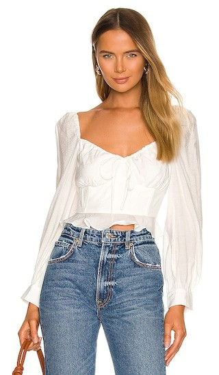 Edita Blouse in Ivory | Revolve Clothing (Global)