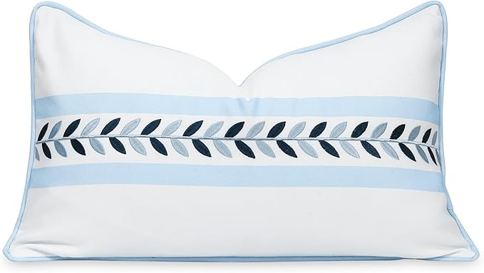Hofdeco Premium Coastal Patio Indoor Outdoor Lumbar Pillow Cover Only, 12"x20" Water Repellent fo... | Amazon (US)