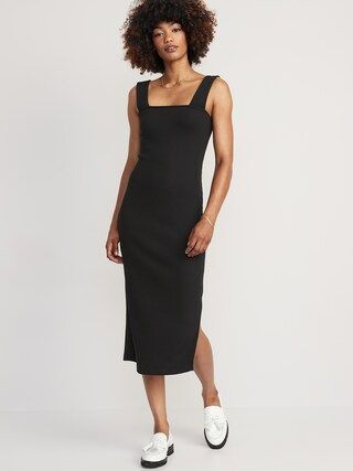 Fitted Sleeveless Rib-Knit Midi Dress for Women | Old Navy (CA)