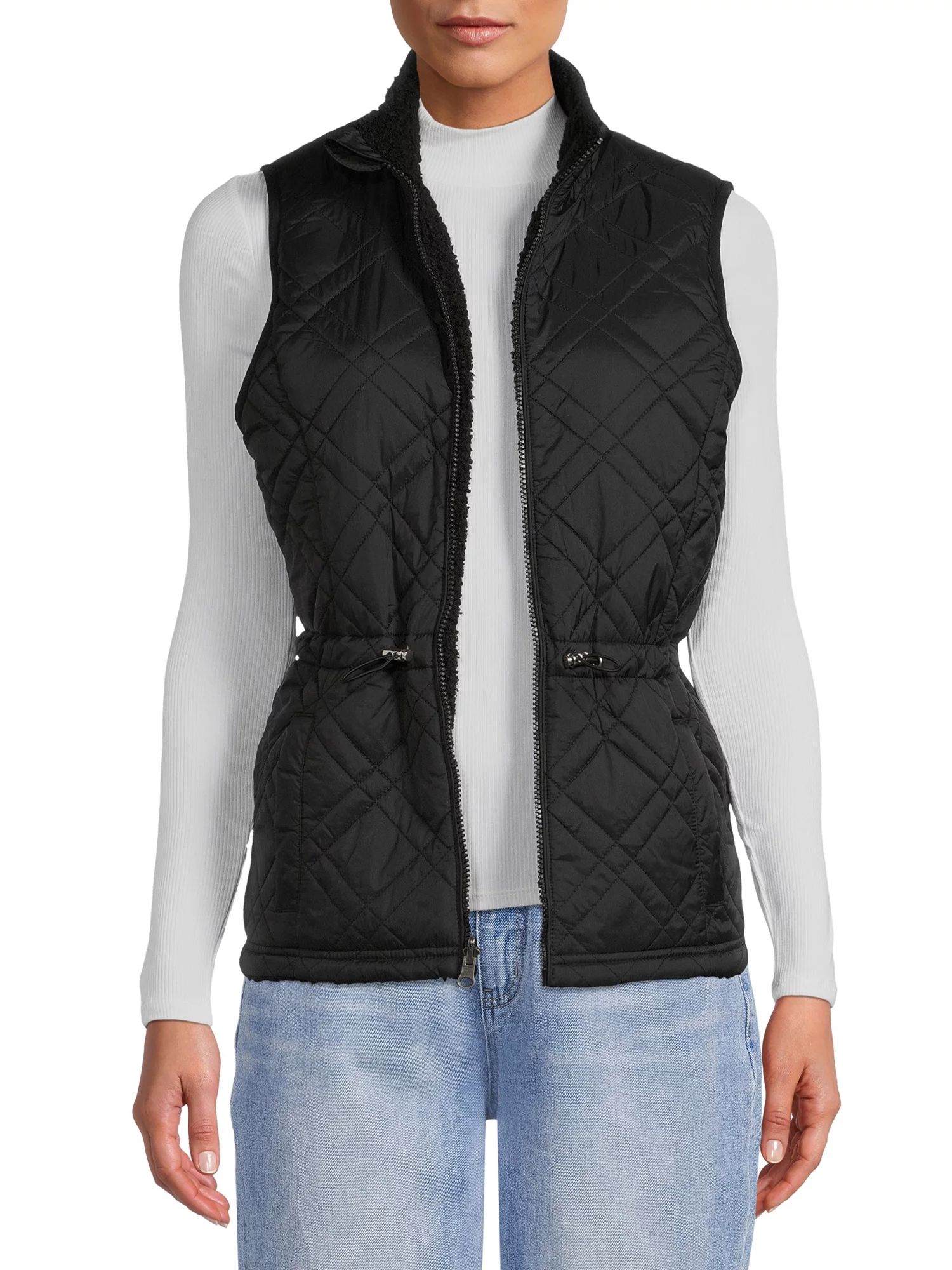 Time and Tru Women's and Women's Plus Size Reversible Quilted Vest - Walmart.com | Walmart (US)