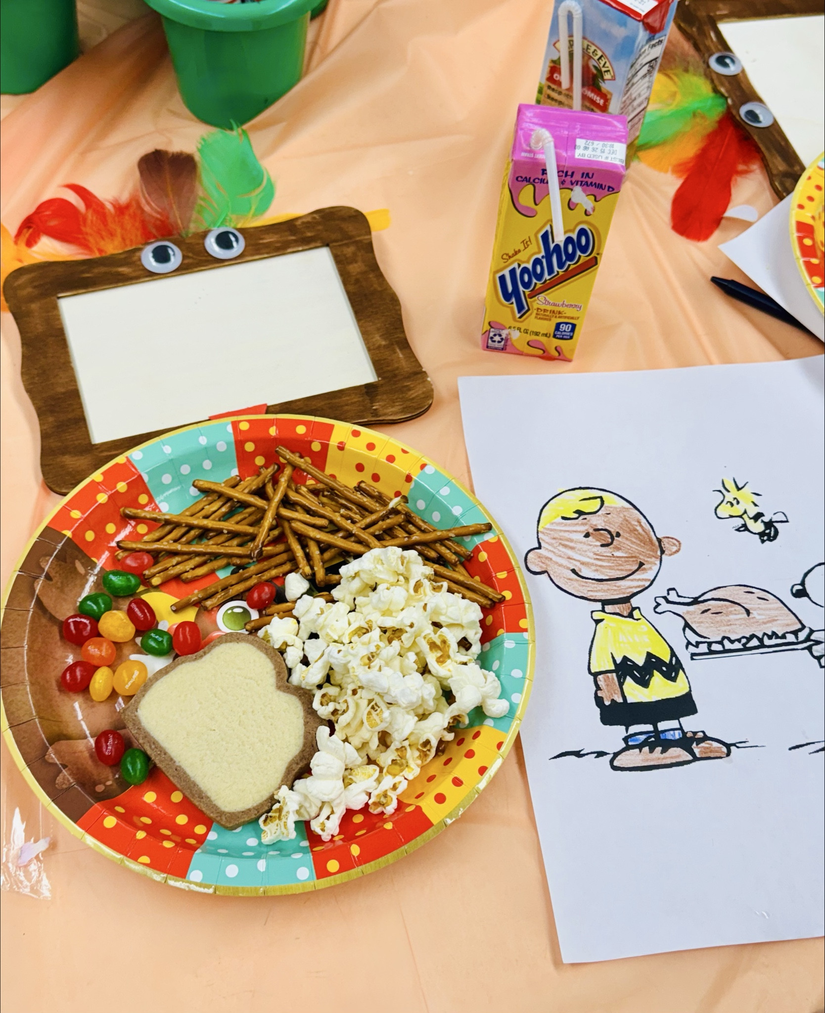 Thanksgiving week with my kiddos and their classes was everything 🧡🍁 I had so much fun celebrating with them, and I think it’s safe to say they had an absolute blast too!

In 4th grade we kicked things off with the cutest fall morning — pumpkin pancakes, fresh fruit, and our own “harvest hash” mix. The kids made the sweetest little ears of corn 🌽 and then went wild over winning a turkey by rolling 3 of a kind! (Any number works as long as they match!) Watching them try to guess what they won was the BEST.

My son’s 1st grade celebration was just as precious. We went full Charlie Brown style with pretzel sticks, popcorn, jelly beans, and toast… and my girl at Baked By The Ocean totally outdid herself with the toast-inspired sugar cookies 🥹 The kids devoured them!

We also made turkey frames, snapped photos of what they’re most thankful for, and sent them home for families to enjoy 🥰 And of course we had to end with a little football fun — the kids tossed for points and picked prizes based on their score (everyone gets a prize in my book 😉).

My heart is so full after this week. Grateful for these moments, these memories, and these amazing kids 🤎🍂

#LTKKids #LTKHoliday #LTKmomlife