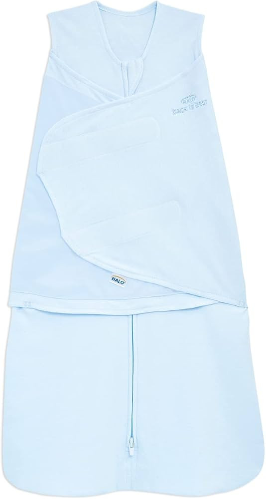 HALO 100% Cotton Sleepsack Swaddle, 3-Way Adjustable Wearable Blanket, TOG 1.5, Baby Blue, Small,... | Amazon (US)