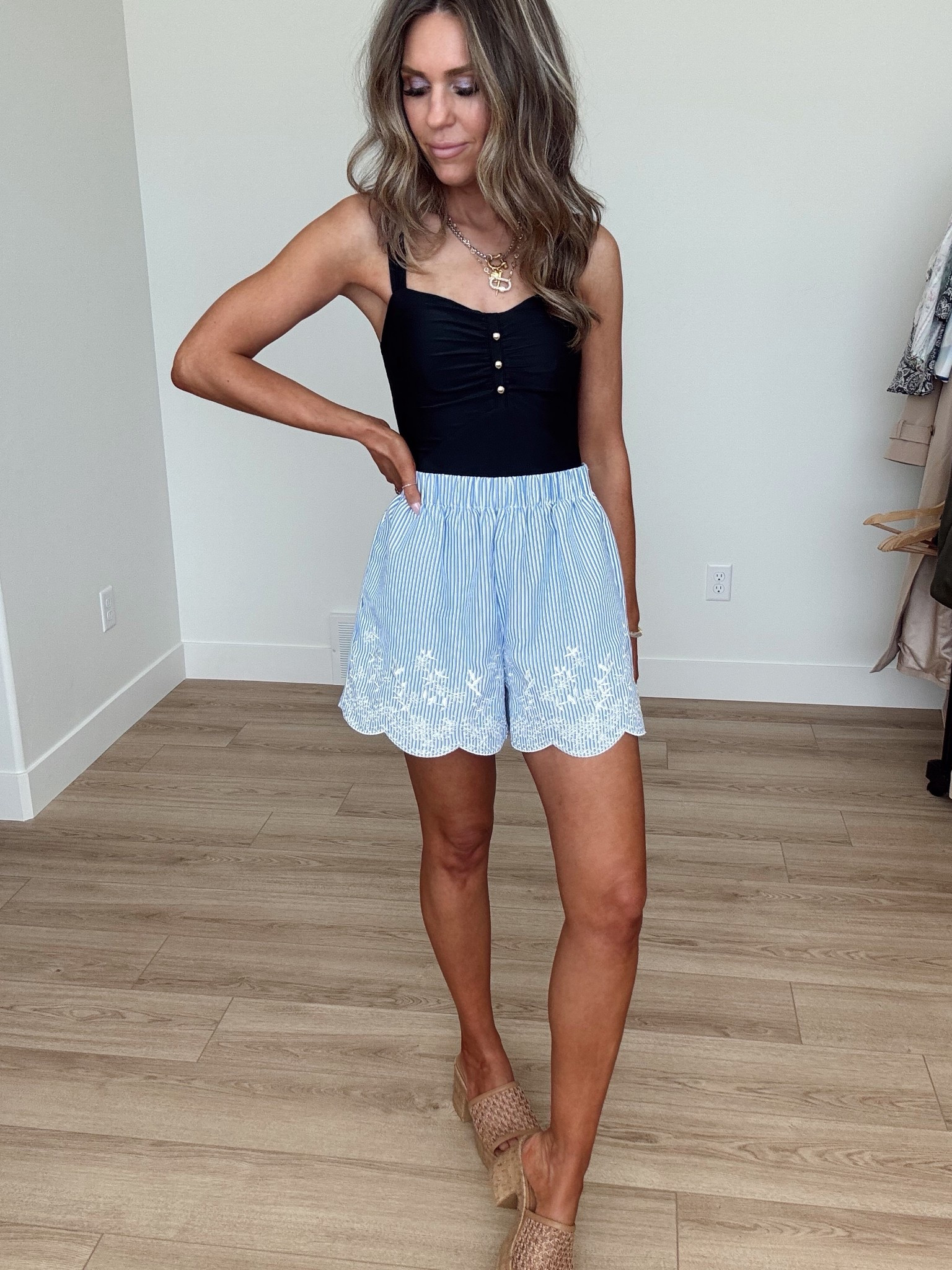 THE cutest summer shorts! I just threw them on top of this swimsuit and added some clogs! 

#LTKFestival #LTKSwim #LTKootd