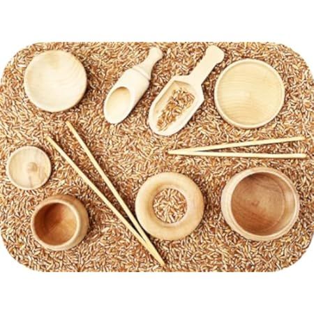 SimplytoPlay Sensory Bin Tools, Montessori Toys for Toddlers, Waldorf Toys, Wooden Scoops and Tongs  | Amazon (US)