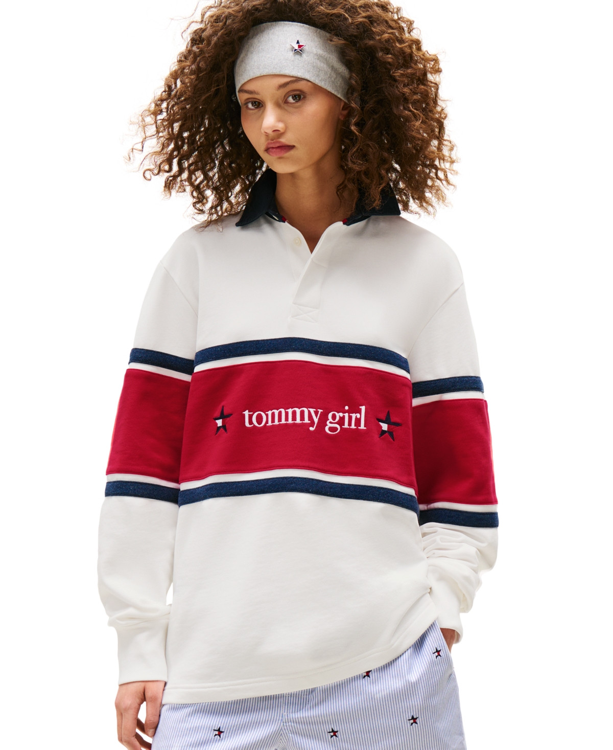 Tommy Girl Women's Rugby Polo Shirt - Ecru | Macy's