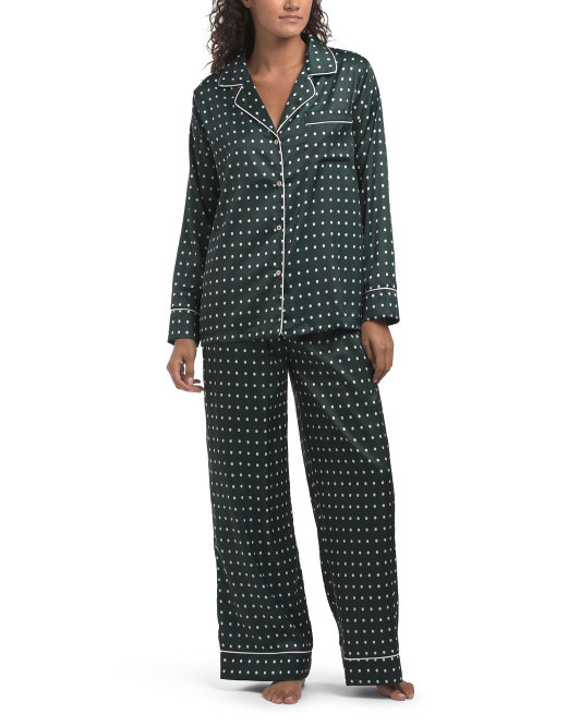Satin Pindot Pajama Set | TJ Maxx
