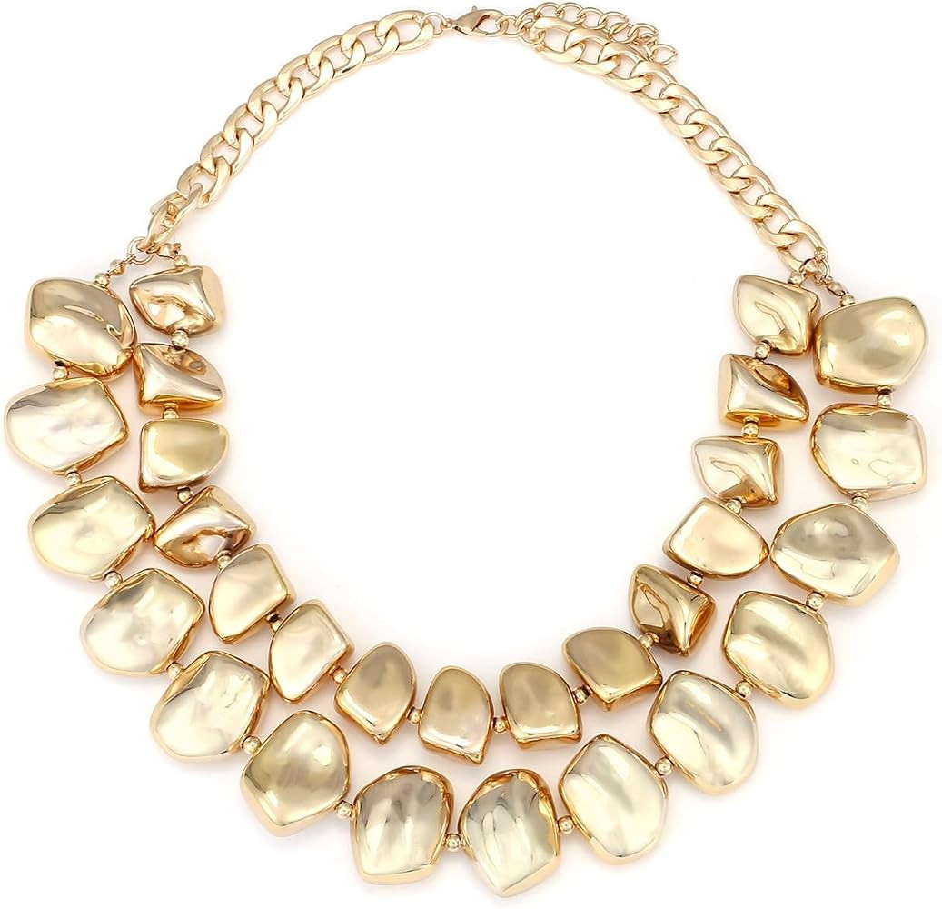Irregular Chunky Geometric Beaded Necklace Women Neck Accessory | Amazon (US)