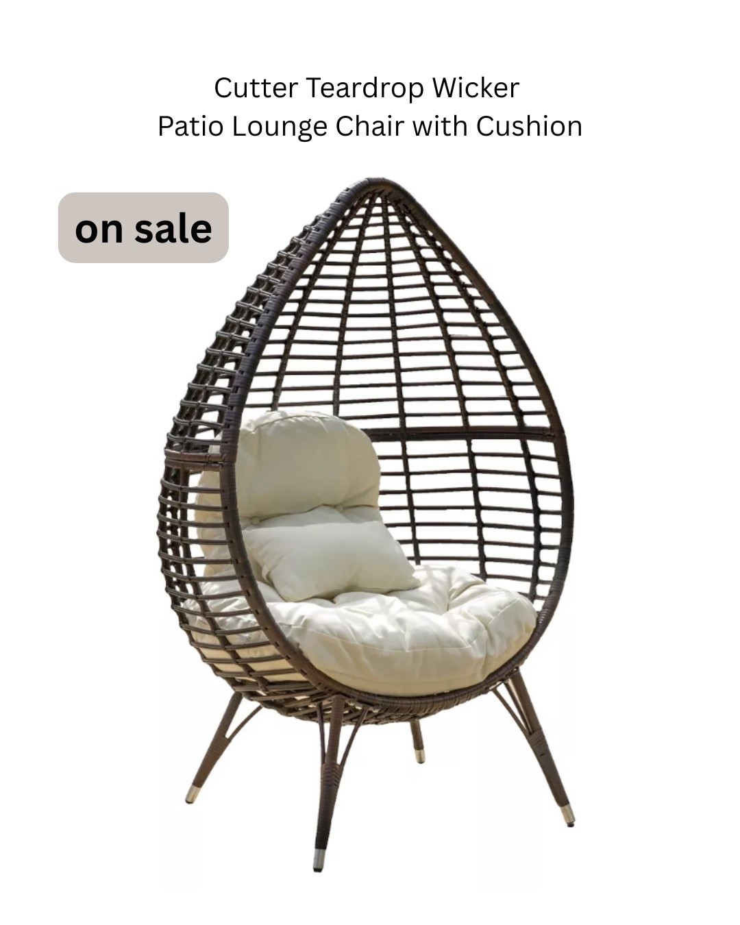 The Christopher Knight Home Cutter Teardrop Wicker Patio Lounge Chair with Cushion offers a large, comfortable space that is perfect for relaxing and enjoying the outdoors. Its neutral colors are sure to coordinate with any outdoor space. The unique teardrop shape will add a pop of excitement to your back yard. Place this Christopher Knight Home Cutter Teardrop Wicker Patio Lounge Chair with Cushion on your deck, patio or in your backyard

#LTKHome #LTKSaleAlert