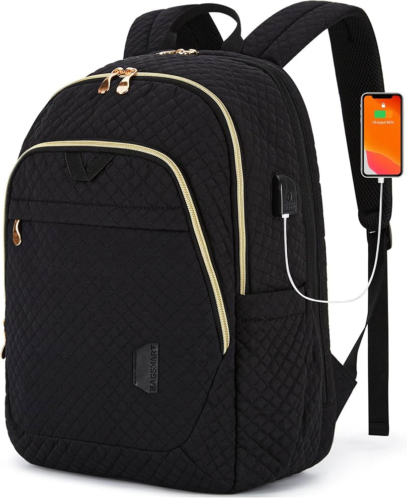 BAGSMART Travel Laptop Backpack Women, 15.6 Inch Anti Theft Laptop Backpack with USB Charging Por... | Amazon (US)