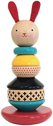 Petit Collage Modern Bunny Wooden Stacking Toy – Solid Wooden Stacking Rings for Kids, Activity... | Amazon (US)